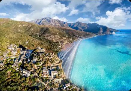 Vue pittoresque de haute-corse, idéale pour un événement