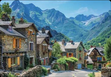 Vue pittoresque de hautes-pyrenees, idéale pour un événement